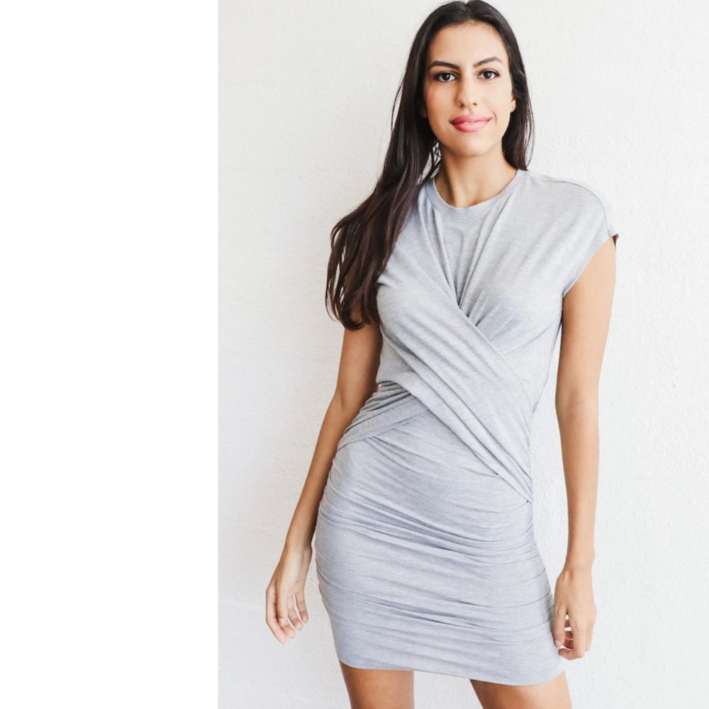 FRAME Shirred Muscle Tee Dress